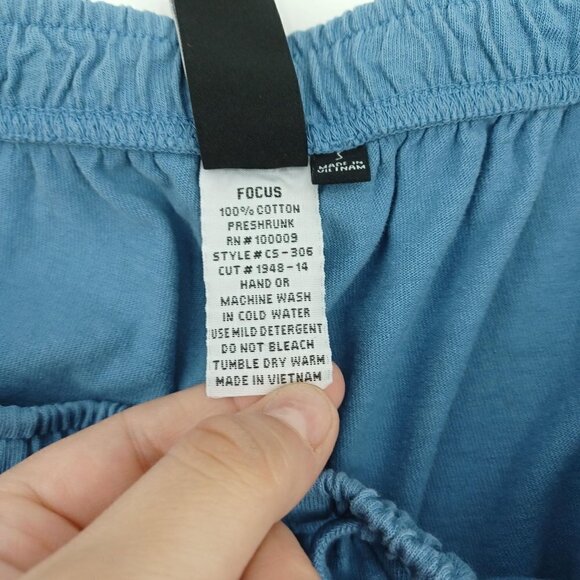 Focus Casual Life Blue Pleated Hem Straight Leg Pant Women's S Relaxed Lagenlook - Picture 6 of 9